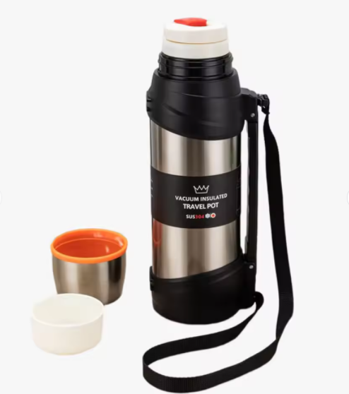 WATER  JUG AND  VACUUM FLASK003  Hiking Stainless Steel Vaccum Camp Water Jug Fishing Pot Insulation Flask Bottle With Adjustable Sling Strap